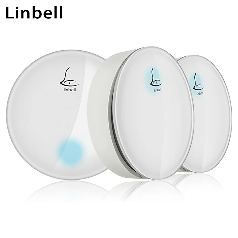 

Linbell G3 door bell wireless waterproof no battery electronic music deaf doorbell light with EU/US/UK plug 2 button 1 receiver