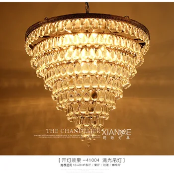 

L American crystal chandelier round living room dining room retro lamp chandelier drop chandelier clothing store personality led