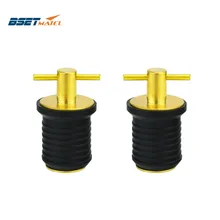 2 шт. лучшие MATEL резиновая Латунь Т-ручки крутить в корпус Садок, лодка слива лодка Трюмный транец дамбы baitwell