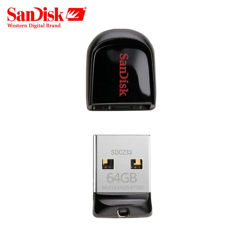 SanDisk Cruzer Fit CZ33 Super mini USB флеш накопитель 64 ГБ 2 0 sandisk 32 Гб карта памяти 16 u диск|USB