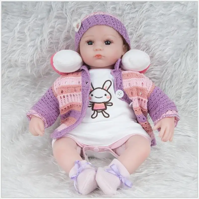 

45cm Cute reborn baby doll soft silicone real gentle touch doll toy for kids play house toys soft vinyl newborn dols