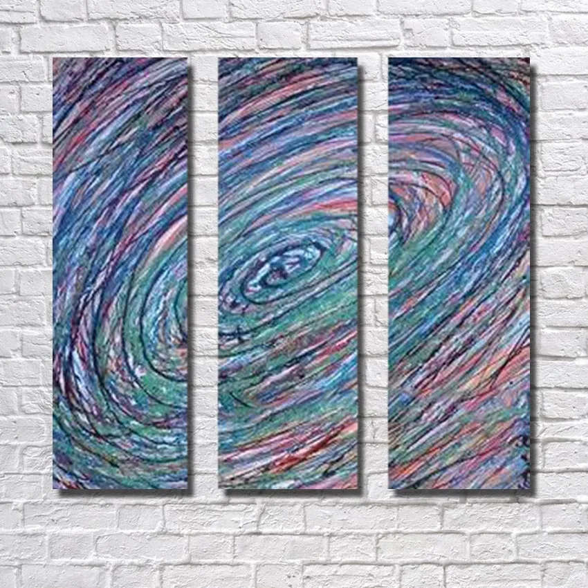 

Free Shipping 100% Handpainted 3 peice Abstract Paintings Home Decor For Living Room Canvas Painting Unique Gift Wall Picture