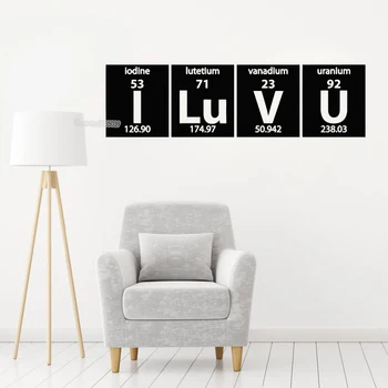 

Romantic Periodic Table I Love You Wall Stickers For Living Room Bedroom Vinyl Mural Removable Wallpaper Modern Home Decor LC428