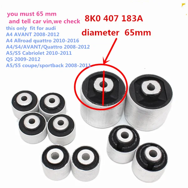 10 Pcs Front Axle Control Arm Bush Rubber Bushing For Audi A4 B8 A5 Q5 S4 S5 2008-2015