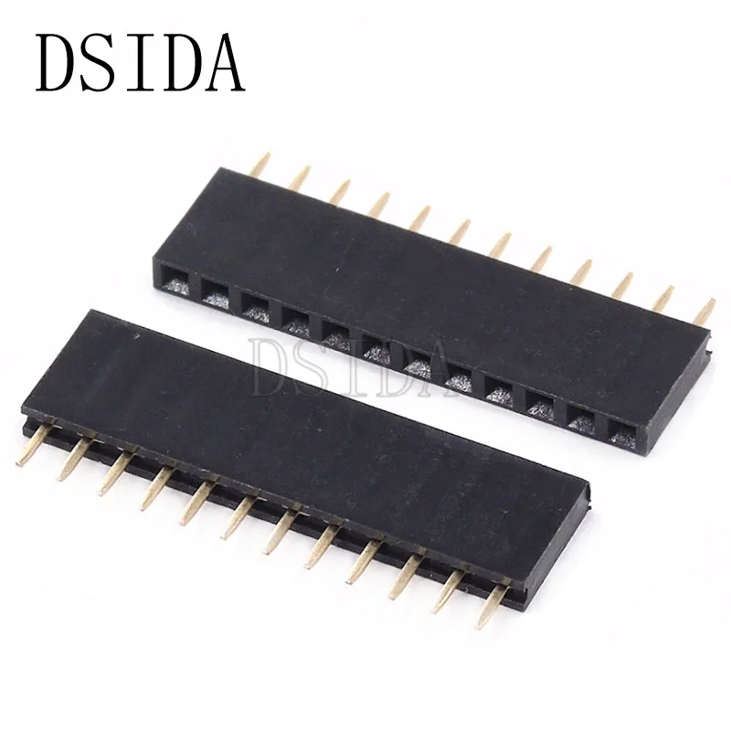 

10PCS Female Pin Header Strip 12 Pin Pitch 2.54 mm Single Row Female Pin Header 1x12 1*12 PCB Connector