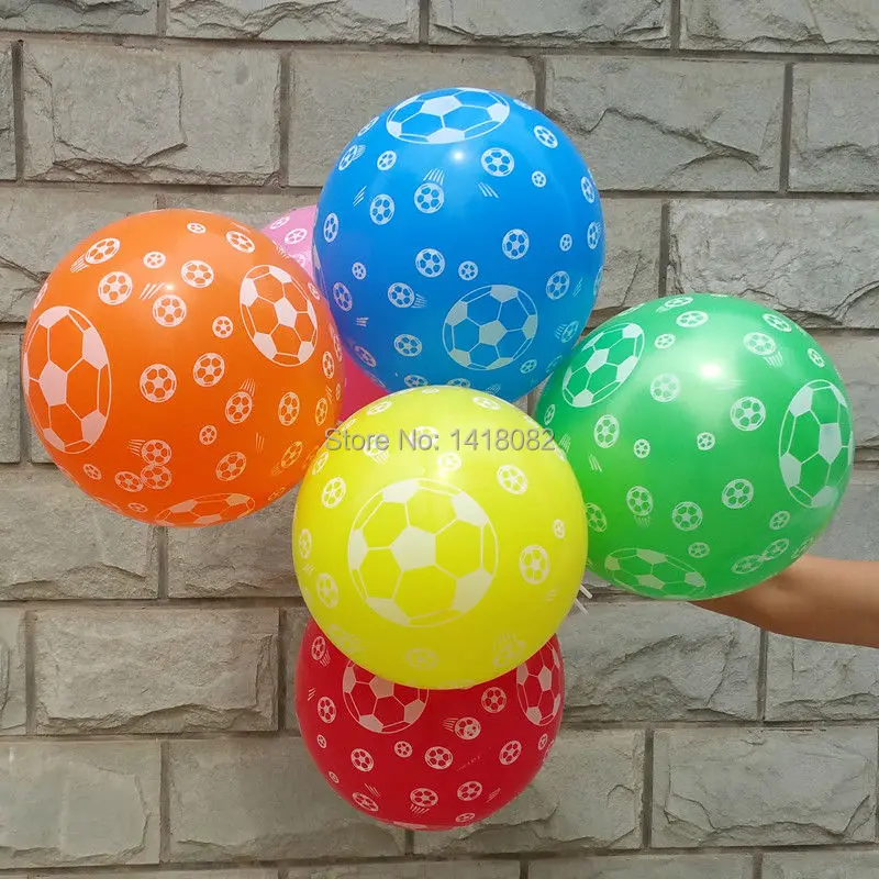 

50pcs/lot Ruid 12 inch natural Latex round balloon Mixed color soccer printed theme party decoration high quality balloon toy