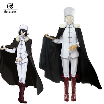 

ROLECOS Anime Bungo Stray Dogs 3 Cosplay Costume Fyodor Dostoyevsky Cosplay Costume Men Uniform Cloak Hat Boots Christmas Party