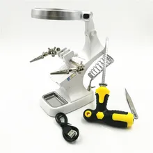 Multifunctional Soldering Welding Magnifier Stand Desktop 3X/4.5X Helping Hands Alligator Clips With Dual-use screwdriver