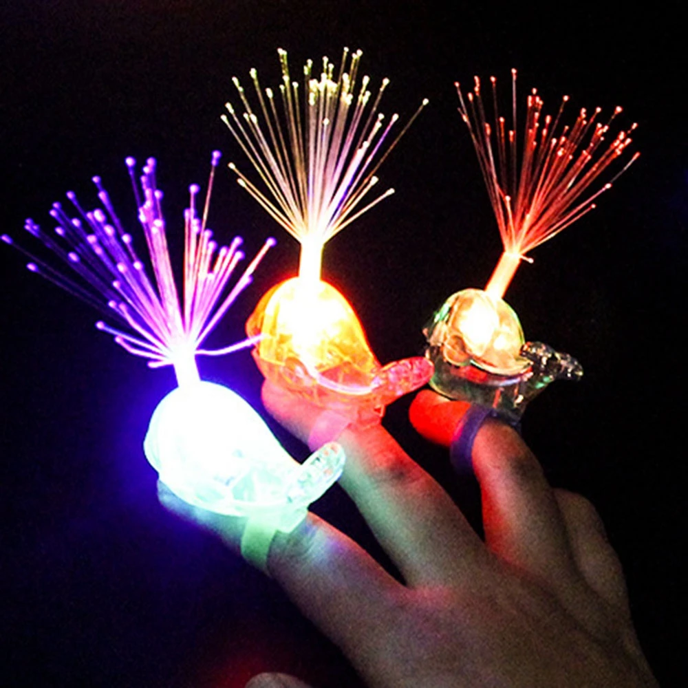 1 PC Dolphin Finger Light Colorful LED Light up Rings Party Gadgets