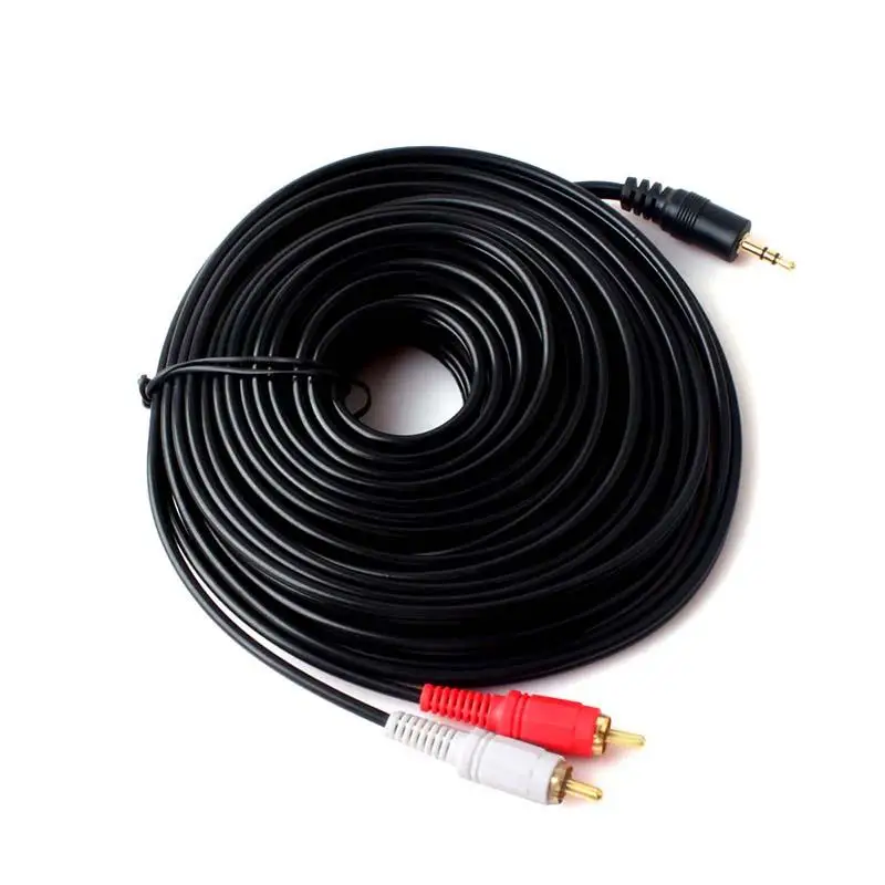 3.5mm Aux Auxiliary Male To 2 RCA Male Audio Stereo Cable Cord 4.5M 16Ft #56899 on Aliexpress 