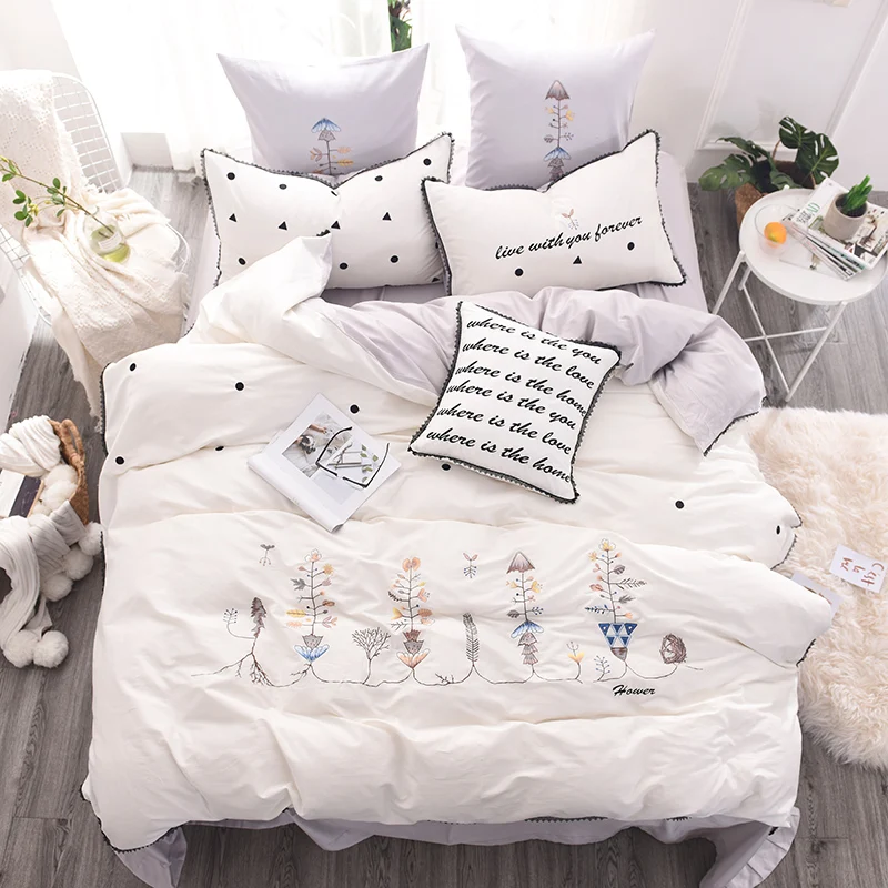 Us 123 06 33 Off Modern White Embroidery 60s Long Staple Satin Cotton 4 6 7pcs King Queen Bedding Set Duvet Cover Bed Linen Sheet Pillowcases In Us 123 06 33 Off Modern White Embroidery 60s Long Staple Satin Cotton 4 6 7pcs King Queen Bedding Set Duvet Cover Bed Linen Sheet Pillowcases In