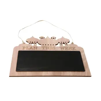 

Wooden Hanging Blackboard Chalkboard Message Memo Sign Chalk Board Eid Party Decoration Office School Supplies