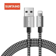 Suntaiho USB кабель для световых кабелей для iphone 8 плюс XS макс провод для зарядки USB нейлон данных зарядный кабель для iphone X 6S 7 Plus XR зарядное устройство