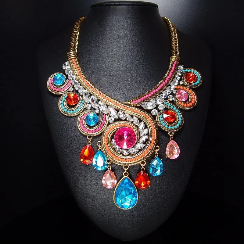 

New Upscale Hot Summer Necklace Charm Crystal Choker Trendy Women Gift Zinc Alloy Chain Collier Style Fashion Jewelry