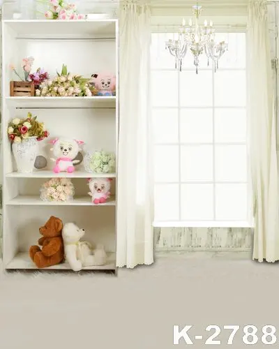 

Digital Studio Backdrops 5*7ft Baby Kids Room Backgrounds Dream White Curtain Cute Toys Flowers Props Photo Printed Backdrops