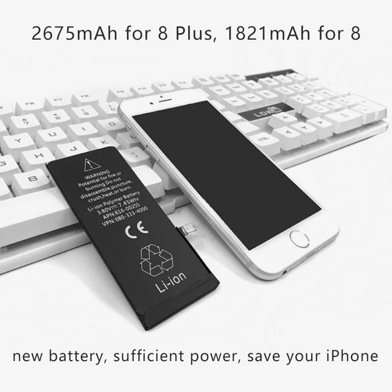 Аккумулятор на мобильный телефон 1821 мАч для iPhone 8 8Plus|Аккумуляторы мобильных