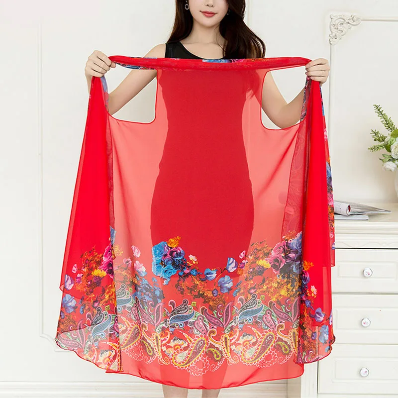 

Maternity Beach Print Cover-Ups Multifunction Swimwear Shawl Pregnancy Beach Coat Maternity Chiffon Sun Protection Overalls