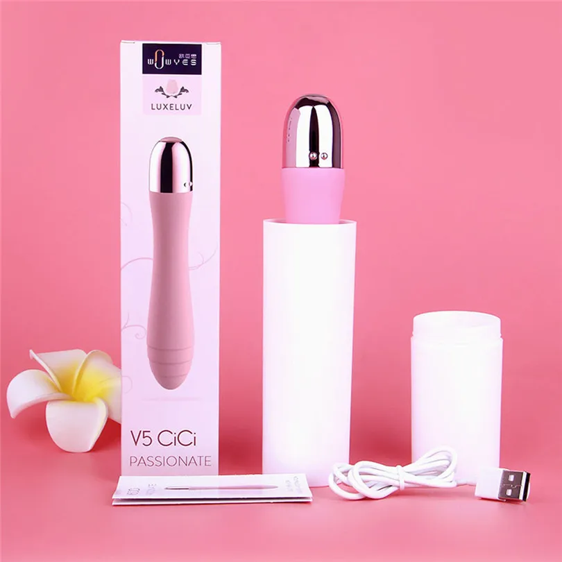 Liquid Silicone Female Vibrators Rod Masturbation Device 10-Frequency V5 Magnetically Charged Massage Stick For Women (2)