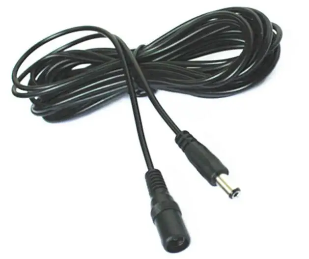 Dc12в удлинитель питания 2,1*5,5 мм соединитель папа-мама для камеры видеонаблюдения черного цвета 16,5 футов 5 м 10 м кабель питания