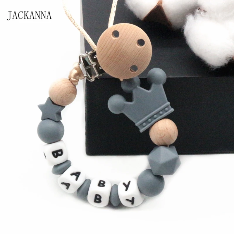 Personnalise Name Baby Pacifier Clips Cute Baby Name Pacifier Holder