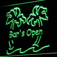 I814 бар открыт Palm Tree пивной Декор неоновый свет знак включения/выключения 20+ Цвета 5 размеров