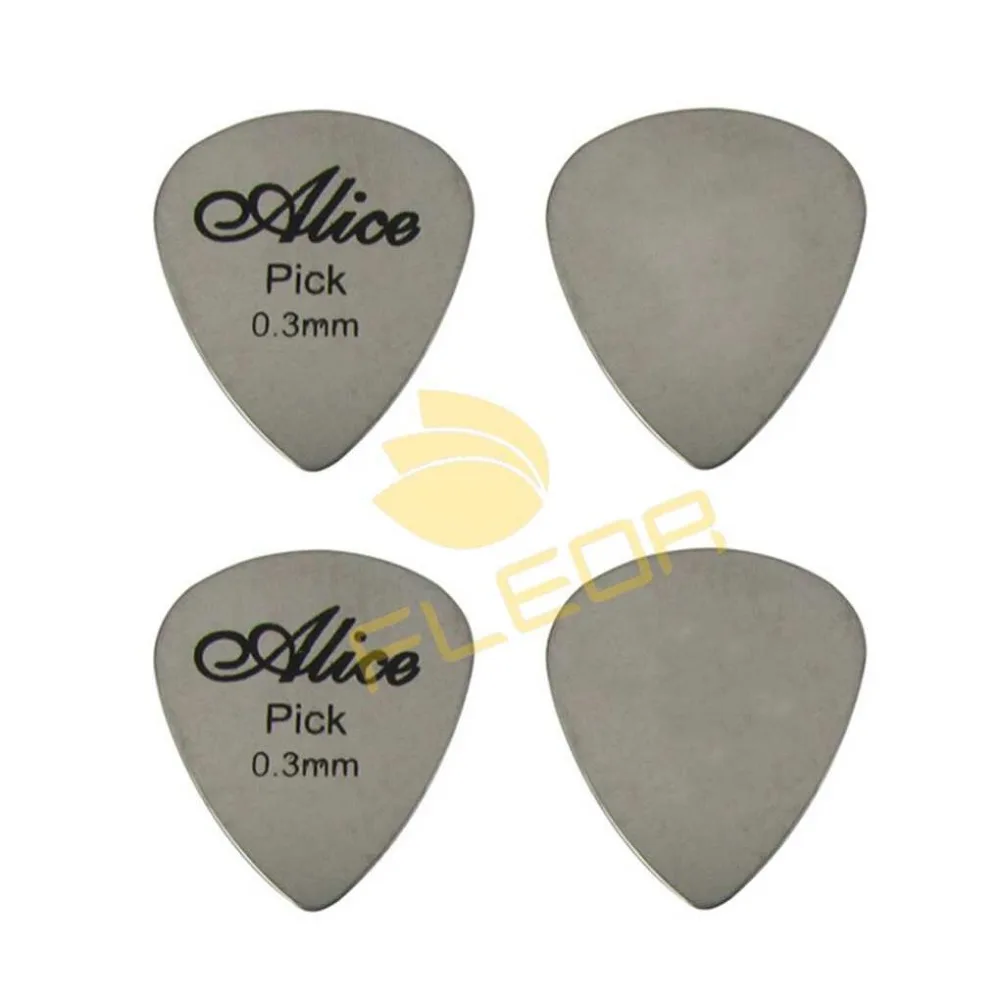 NEW Alice 12pcs Stainless Steel Guitar Picks Plectrum 0.3 mm Rock Picks