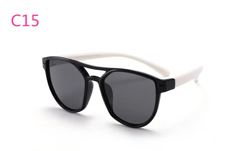 ASUOP2018 new fashion silicone children pilot polarized sunglasses UV400 retro girl round glasses boy color soft brand glasses (27)