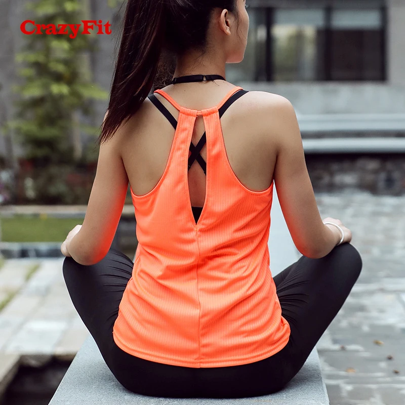 Женский спортивный топ CrazyFit майка без рукавов для йоги фитнеса бега тренировок|top
