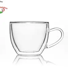 4 шт./партия термостойкая стеклянная чашка с двойными стенками, чайная кофейная кружка с ручкой 160 мл, Высококачественная стеклянная посуда в европейском стиле