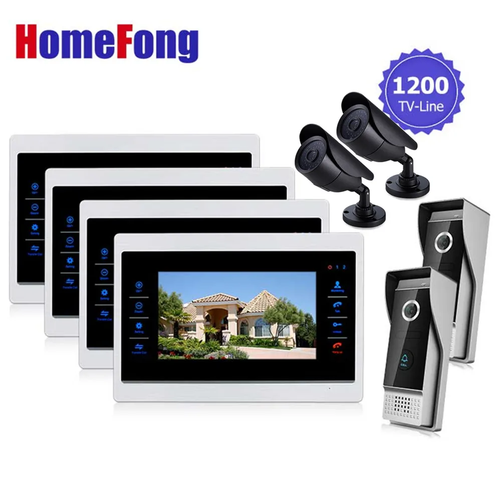 

Homefong Door Video Camera Video Doorbell System with Camera 3.7MM Lens Security 1200TVL 4V2V2 Home Apartment Entry Kit
