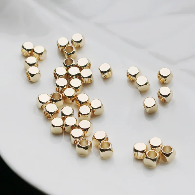 

K color Gold color Square Rounded angle beads mini spacer brass Beads for making jewelry DIY accessories 1.5-4mm 30pcs