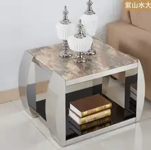 Marble mirror tea table, glass coffee table