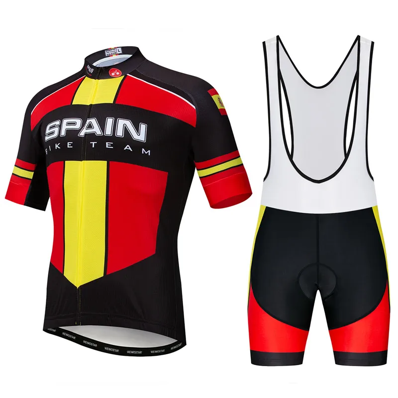 Weimostar, русская команда, одежда для велоспорта, мужская, дышащая, Pro, комплект для велоспорта, анти-пот, одежда для велоспорта, одежда для гонок, спорта, MTB, велосипеда - Цвет: Spain (Bib)