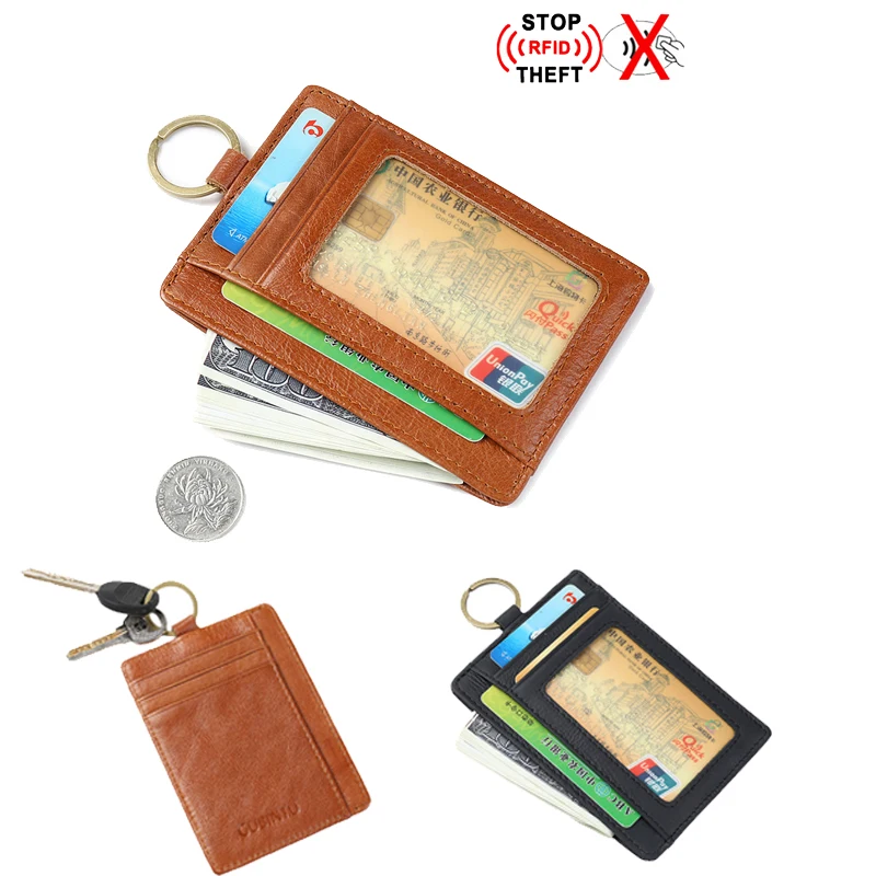 Men's Genuine Leathe RFID Wallet ID Credit Card Holders Magic Clip Slim