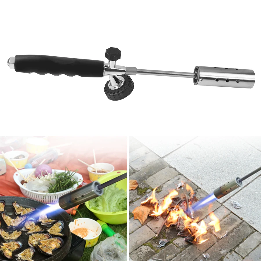

Butane Gas Burner Torch Ignition Weed Killer Flamethrower With 2 Stainless Steel Extension Pole