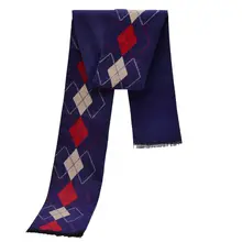 Fashion Tartan Scarves Men Winter Luxury Brand Design Rhombus Pattern Scarfs Long Thick Warm Echarpes Foulards YJWD756