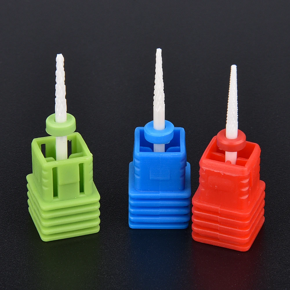 Ceramic Nail Drill Bits Manicure Files Electric Nail Machine Accessories Gel Polish Remove Coarse Fine Medium Grit Tools 2 (6)
