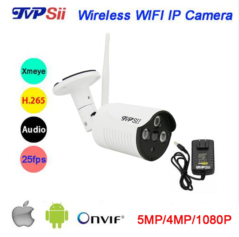 

3pcs Infrared Leds 5mp/4mp/1080P H.265+ 25fps 64G ONVIF Audio Waterproof Wifi Wireless ip Security CCTV Camera Free Shipping