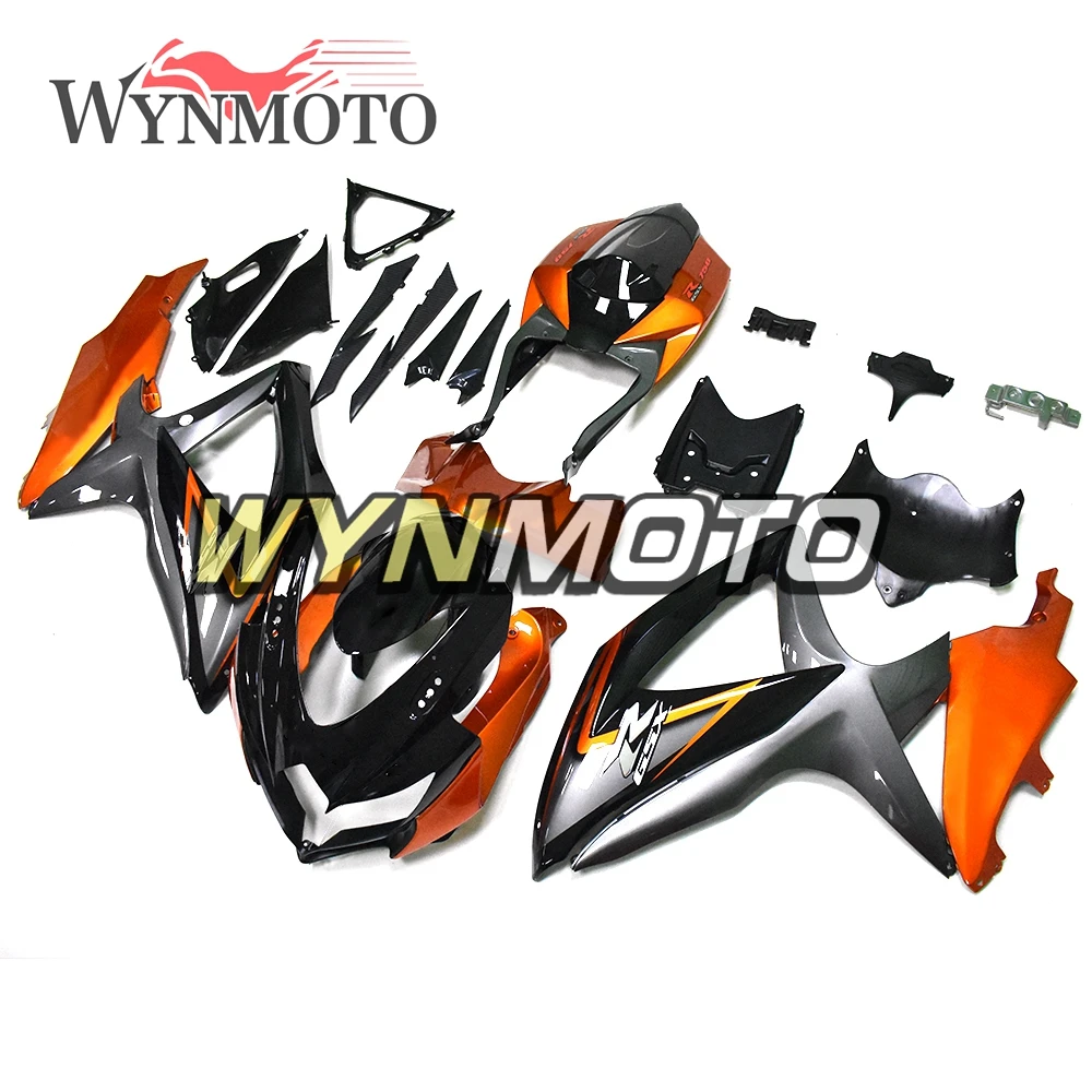 Полный комплект обтекателей для Suzuki GSXR600 750 K8 08 09 10 Cowlings ABS пластик инъекции оранжевый черный корпус мотоцикла панели