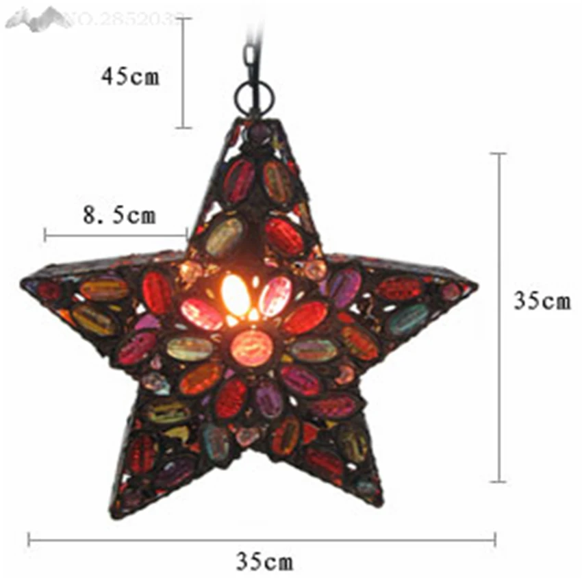

LFH Ohemian Style Star Pendant Laights Ccolorful Crystal Pendant Lamps for Bar Hall Club Coffee Shop Living Room Bedroom Decor