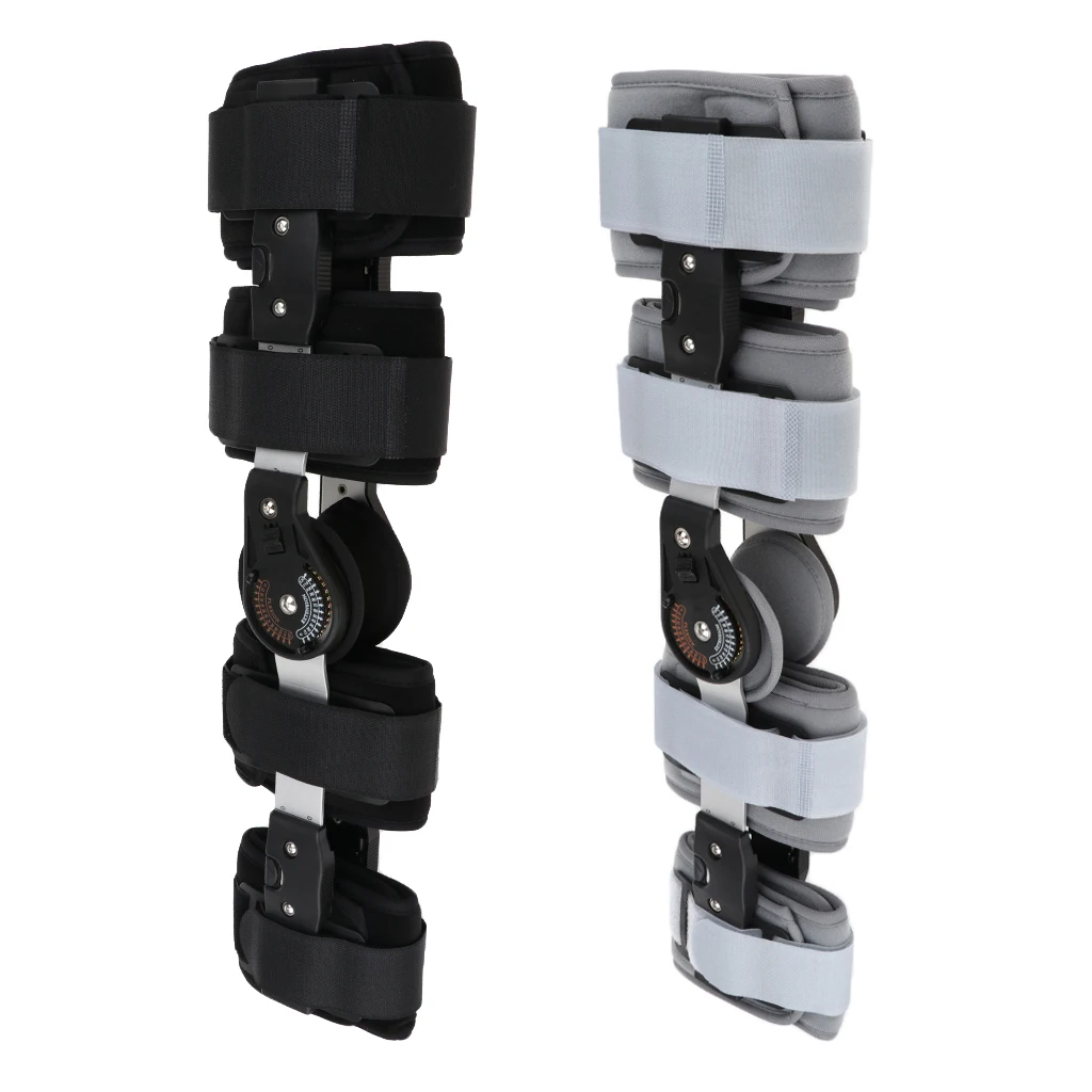 Hinged Knee Support with Adjustable Strapping Stabilizer Pad Orthosis Splint Wrap Orthopedic Guard Protector