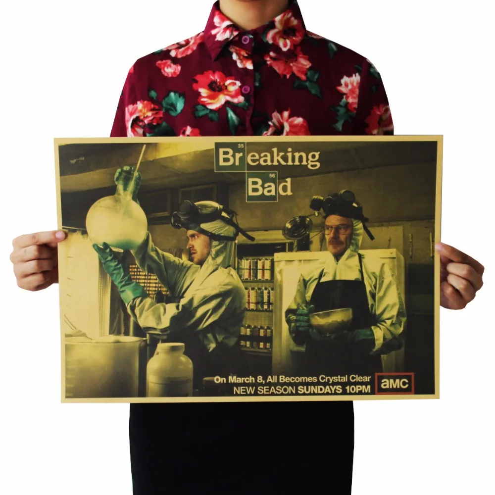 

Breaking Bad Wall Sticker Classic American TV Series Poster Retro Craft Paper Poster 51.5X36cm
