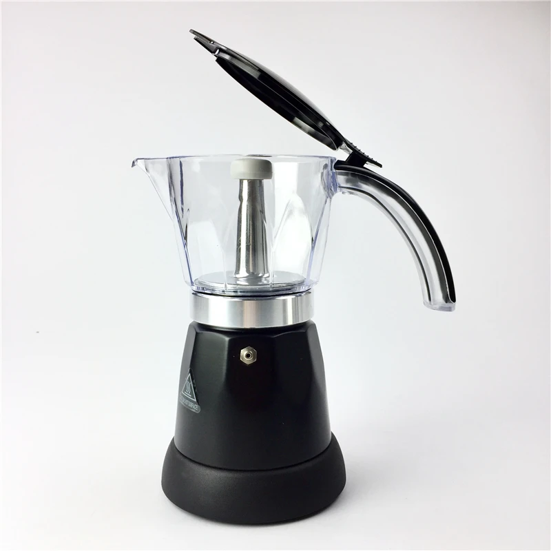 Кофейник Moka, черный, 300 мл, алюминиевый, электрический, Moka Pot V60, Перколятор, Mocha, кофемашина, эспрессо, Кофеварка