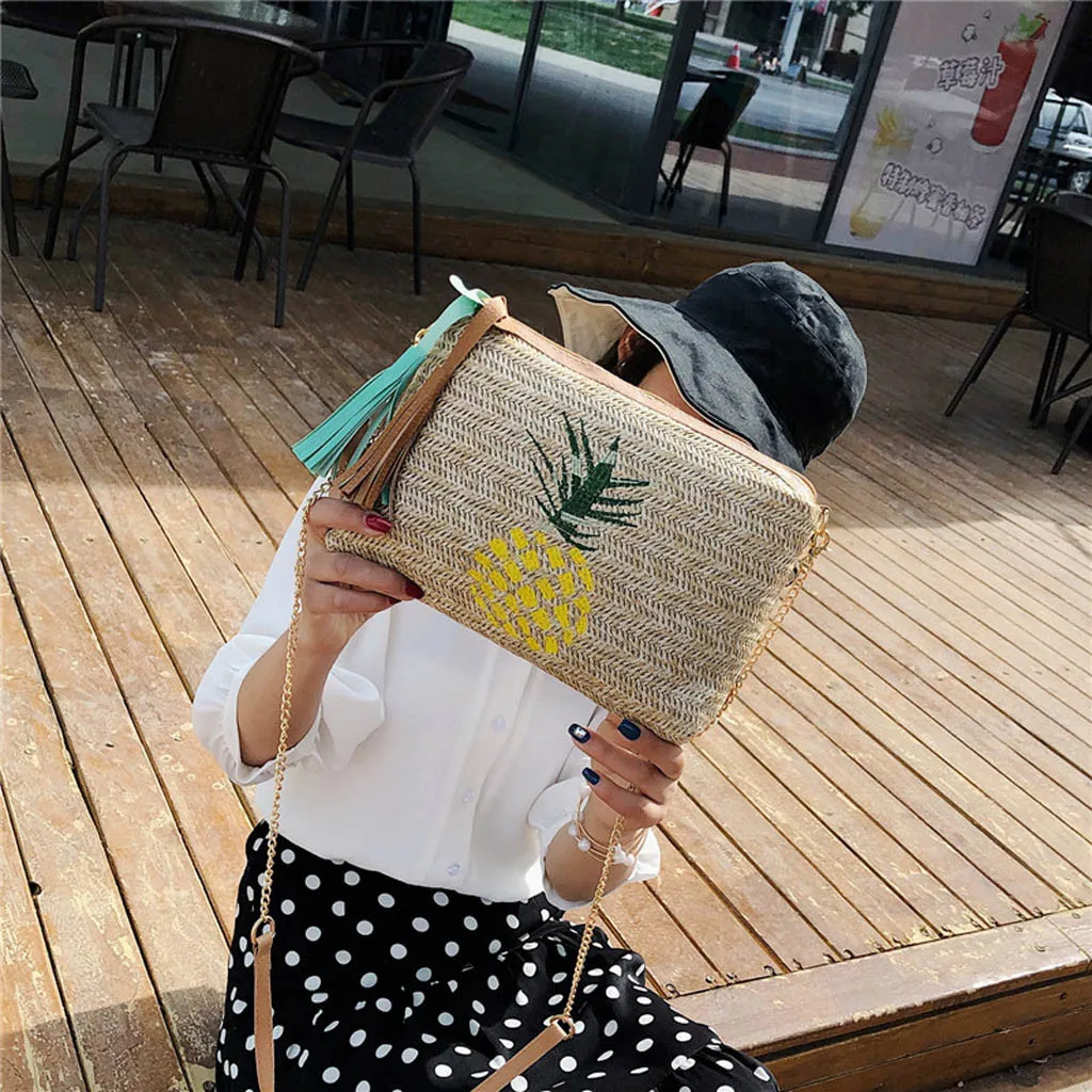 Aelicy женская летняя сумка из ротанга квадратная соломенная посылка листья ананаса плетеная богемная Сумочка БАЛИЙСКАЯ коробка Прямая поставка
