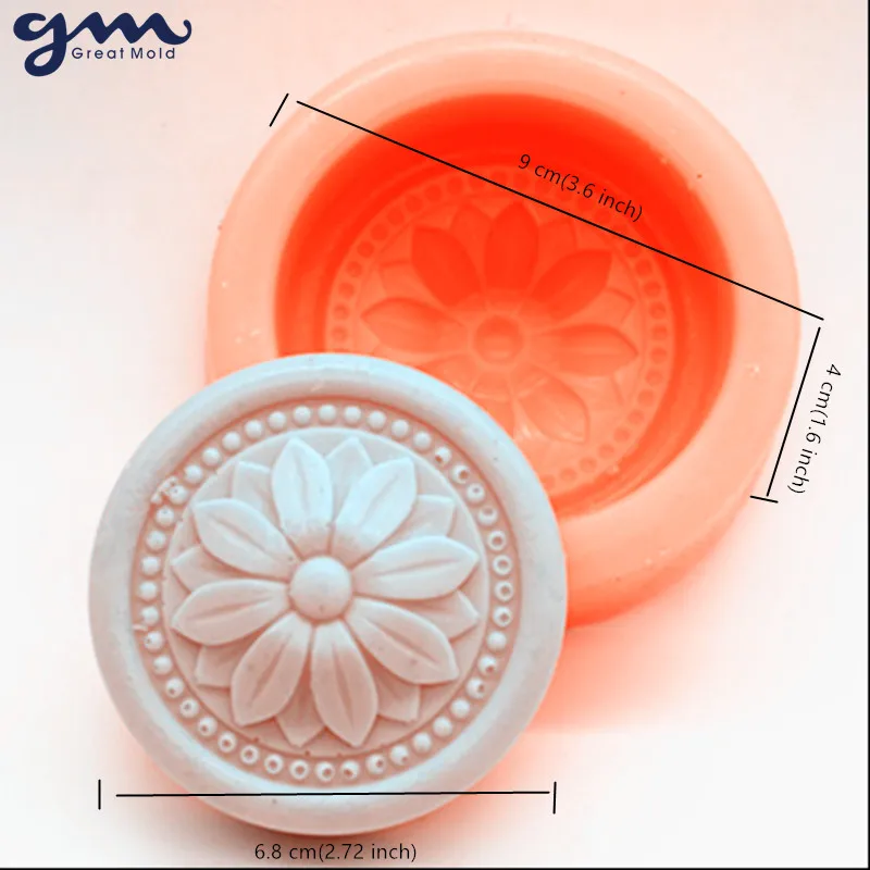 Отличная форма круглый цветок силиконовая форма для мыла силиконовая форма, ручная работа для изготовления мыла