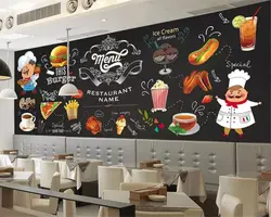 Beibehang на заказ 3D обои HD ручная роспись западный ресторан быстрого питания Ресторан бургер магазин фон настенная бумага 3d Фреска