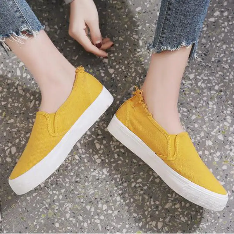 

Espadrilles Women Platform Canvas Shoes Spring Slip On Flats Walking Sneakers Women Casual Flat Shoes Fashion Female Footwear
