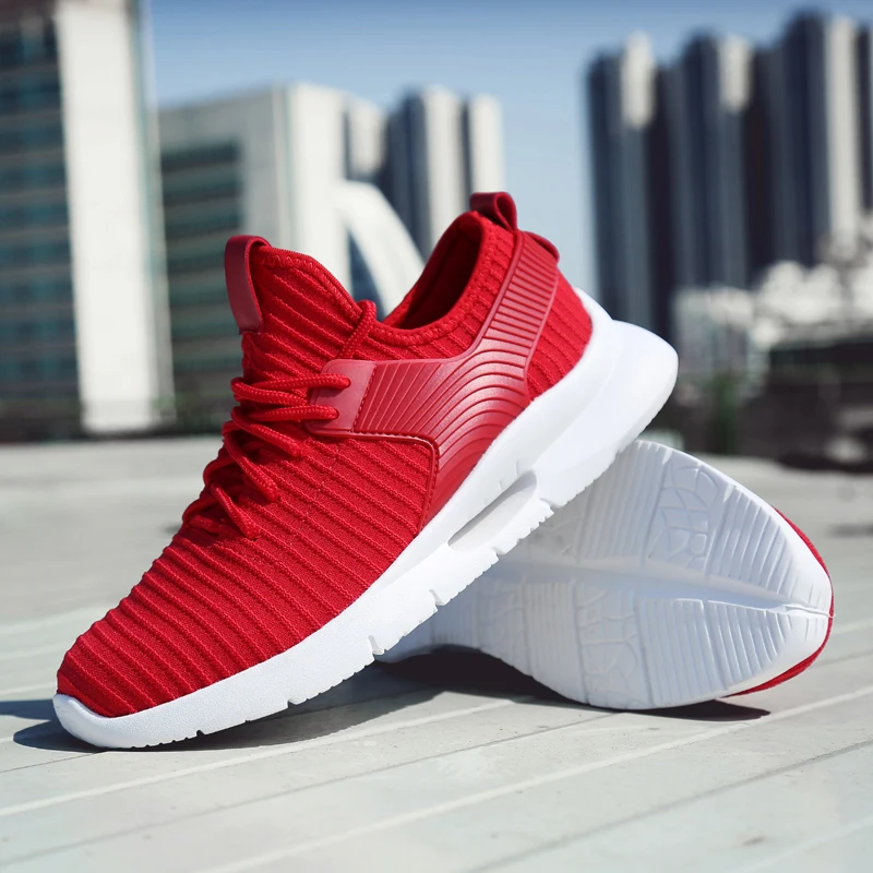 

DR.EAGLE Krasovki men summer Sneaker socks Mens running shoes Breathable Red White chaussure homme sport Sneakers basket homme