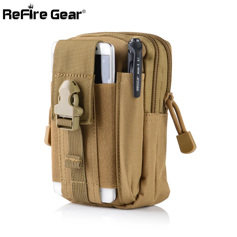 Камуфляжная Военная тактическая поясная сумка Refire Gear для мужчин маленькая