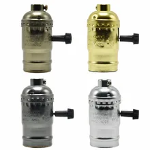 E27 Винтаж свет розетка с переключателем ручки Edison лампа держатель Ретро алюминиевые подвесные винт потолочный светильник баз 5 шт